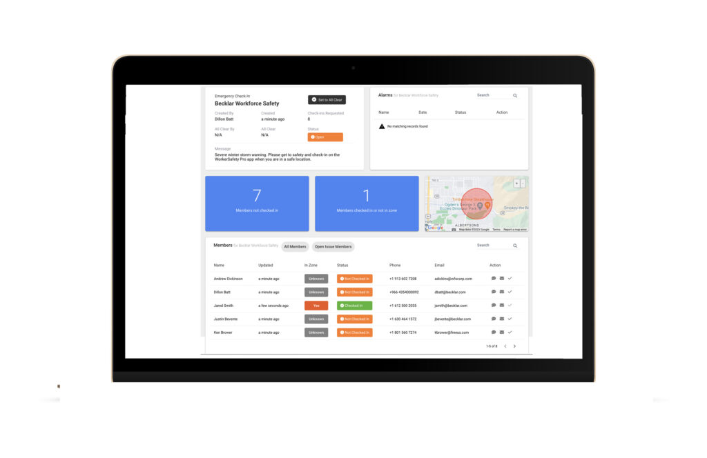 Becklar Workforce Safety Pro on iPad